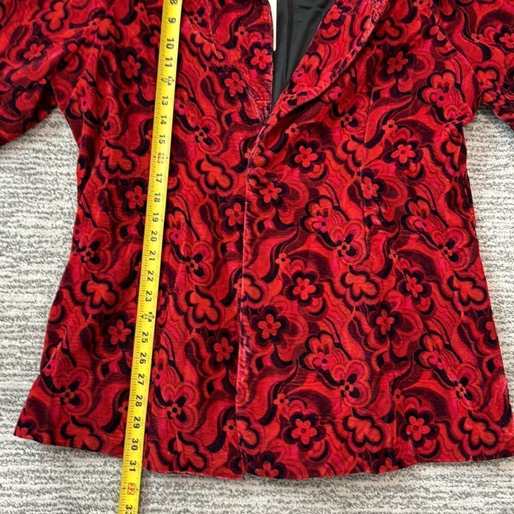 NWT Penny Blazer Red Velvet Floral Retro Size 2XL - Picture 8 of 16